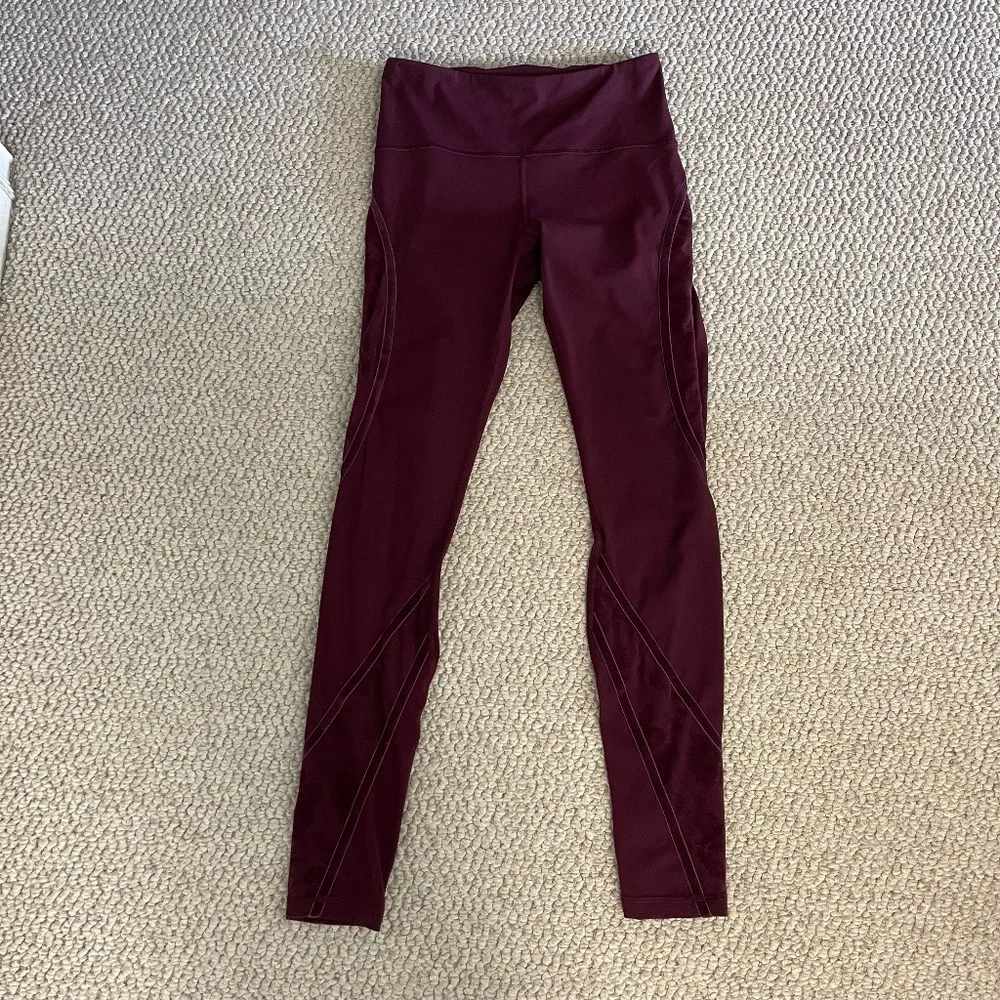 Lululemon Wunder Under High-Rise Tight Flocked 28" in Dark Adobe/Floral - Size 6 - Picture 5 of 14